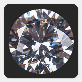 Faceted Elegant Diamond Gem Image Quadratischer Aufkleber