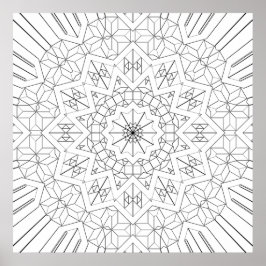 Facettenreiches Sternenexplosions-Geometrisches Ma Poster