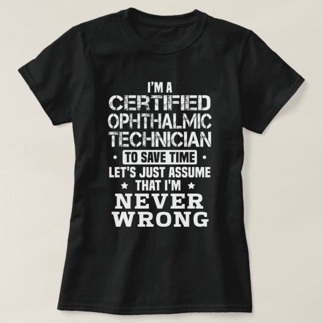 Facharzt für Augenheilkunde T-Shirt (Design vorne)