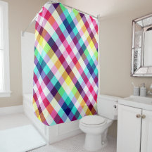 Fâcheux Rainbow Plaid Motif rideau de douche