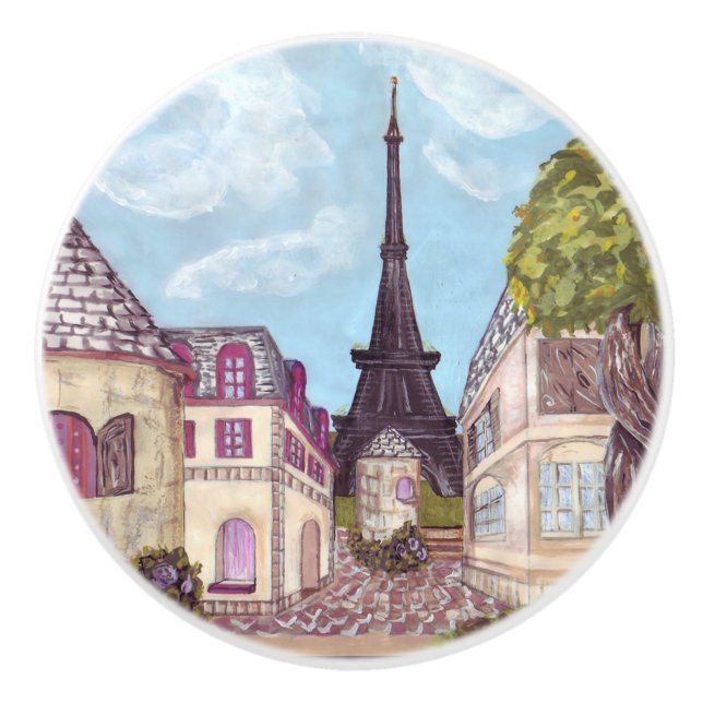 Fachgriff Turms Paris Eiffel inspirierter Keramikknauf (Vorderseite)
