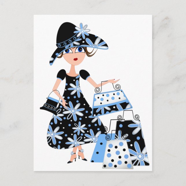 Fachhändler in Blau Postkarte (Vorderseite)