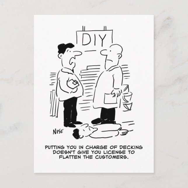 Fachhändler und Shopmanager für Superstore Postkarte (Vorderseite)