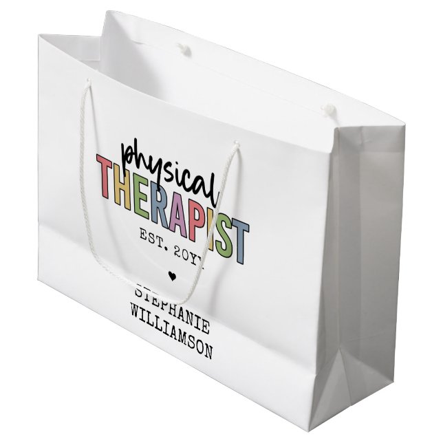 Fachmediziner PT Abschluss Geschenke Große Geschenktüte (Vorderseite Schrägansicht)
