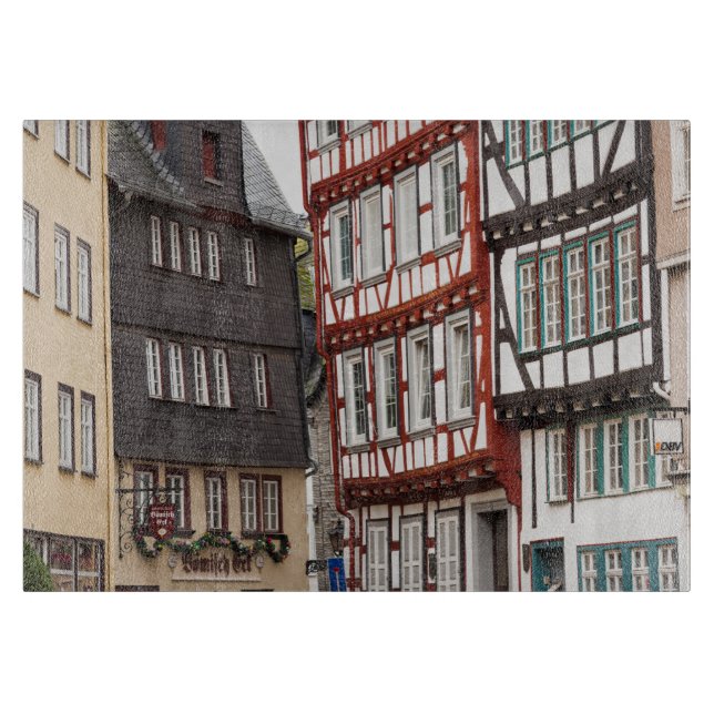 Fachwerk-Stadthäuser Schneidebrett (Vorderseite)
