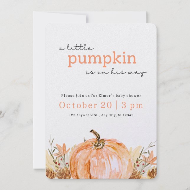 FACILE ! Invitation Baby shower Automne - Ajouter  (Devant)
