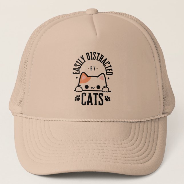 Facilement distrait par les chats - Casquette (Devant)