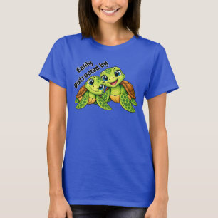 Facilement Distrait par les Tortues T-shirt Mign