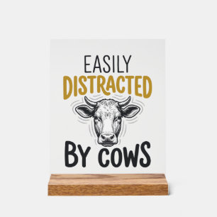 Facilement Distrait Par Les Vaches Drôle De T-Shir