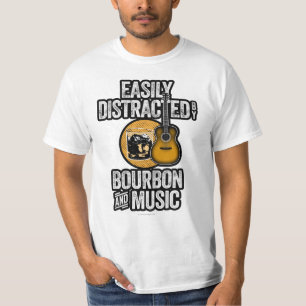 Facilement distrait par T-shirt Bourbon et Music