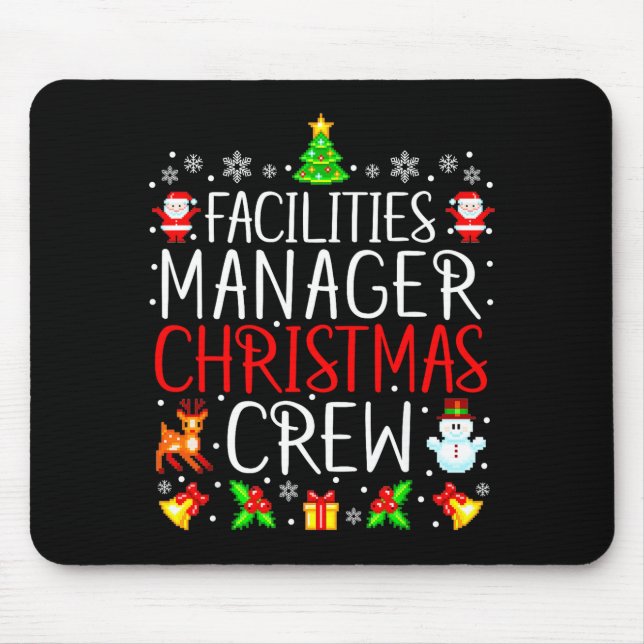 Facilities Manager Christmas Crew Matching Xmas  Mousepad (Vorne)