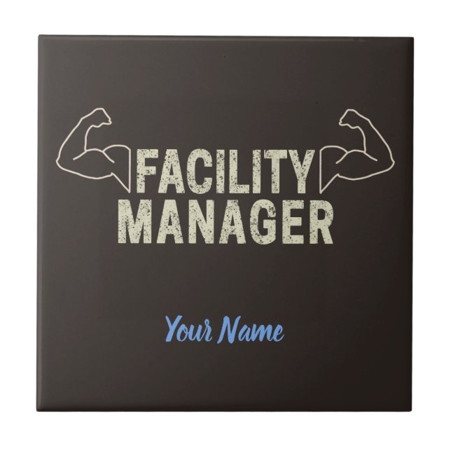 Facility Manager oder Janitor- und Pflegegeschenk Fliese (Vorderseite)