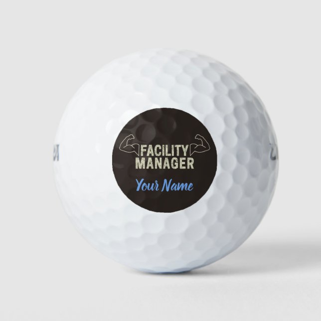 Facility Manager oder Janitor- und Pflegegeschenk Golfball (Vorderseite)