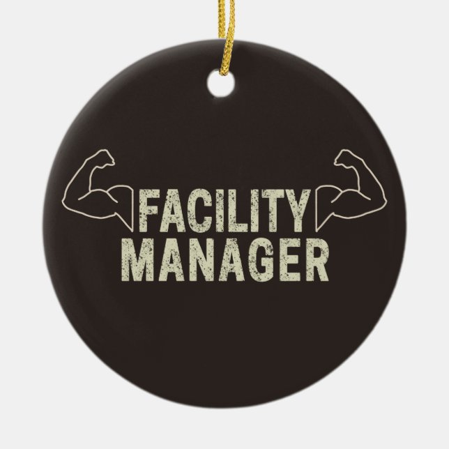 Facility Manager oder Janitor- und Pflegegeschenk Keramik Ornament (Vorne)