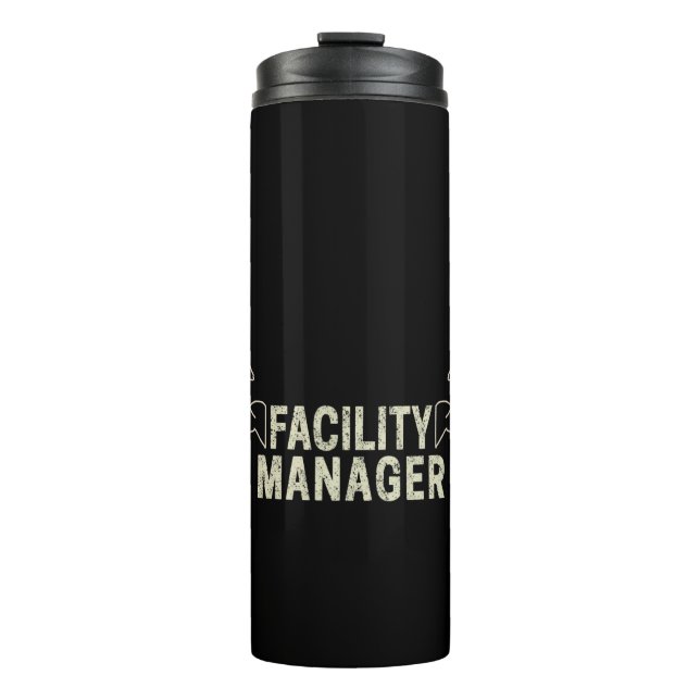 Facility Manager oder Janitor- und Pflegegeschenk Thermosbecher (Vorderseite)