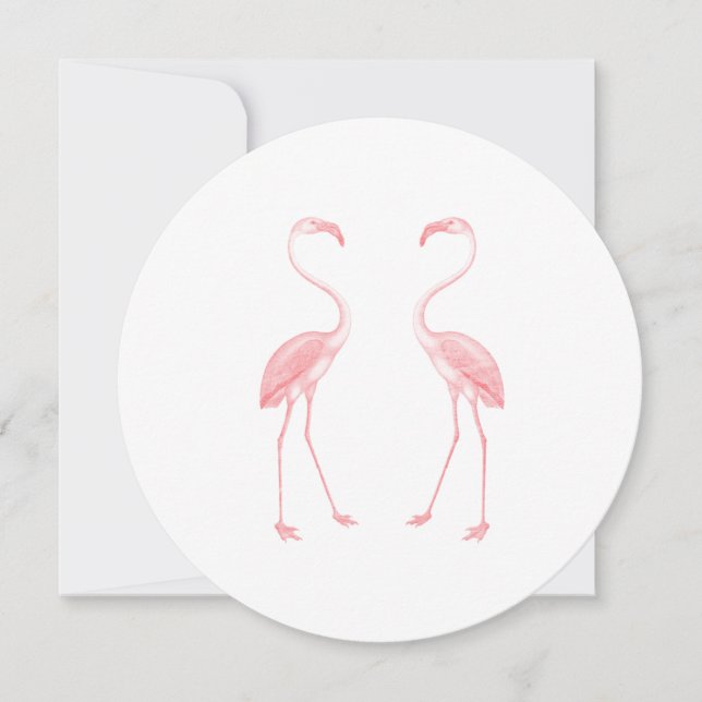 Facing Flamingos Einladung (Vorderseite)