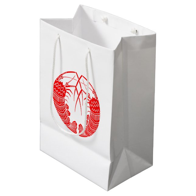 Facing Spiny Lobsters Mittlere Geschenktüte (Vorderseite Schrägansicht)