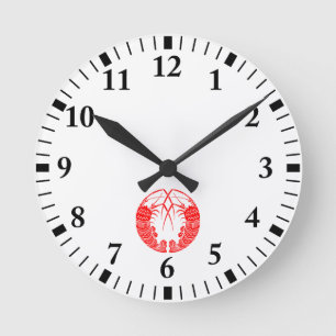 Facing Spiny Lobsters Runde Wanduhr