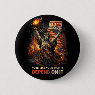 Fackel der Demokratie Button