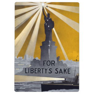 Fackel der Freiheitsstatue und US Navy im Zweiten Klemmbrett