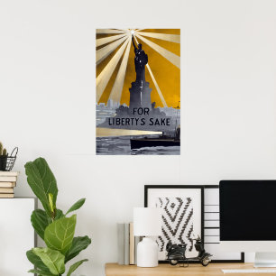 Fackel der Freiheitsstatue & US Navy Zweiter Weltk Poster