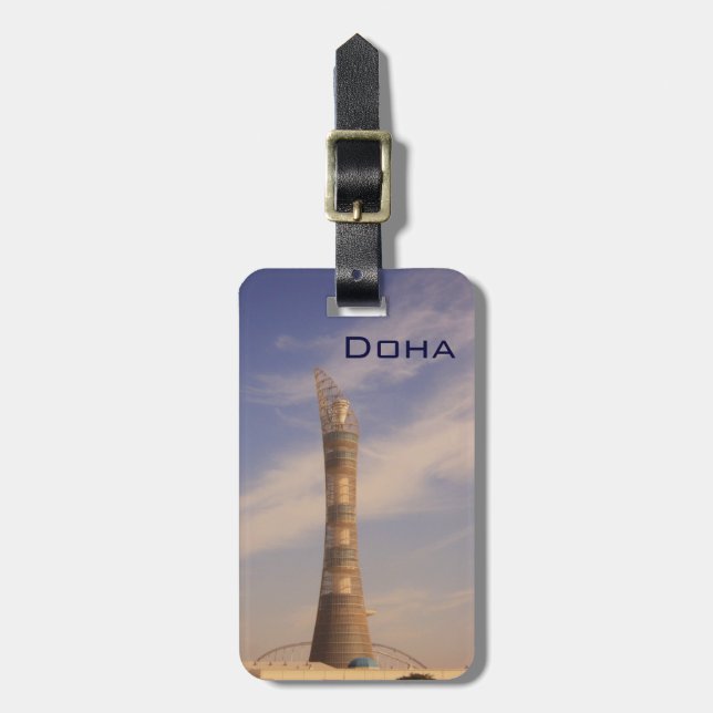Fackel-Turm in Doha Gepäckanhänger (Vorderseite vertikal)