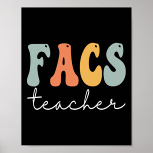 FACS Lehrer Retro Groovy Vintag Happy First Day Poster