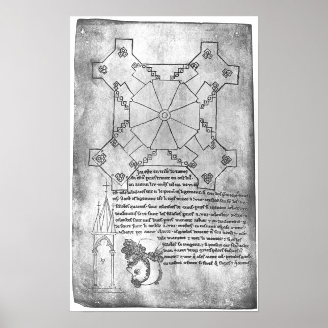 Facsimile copy of a plan of the tower poster (Vorne)