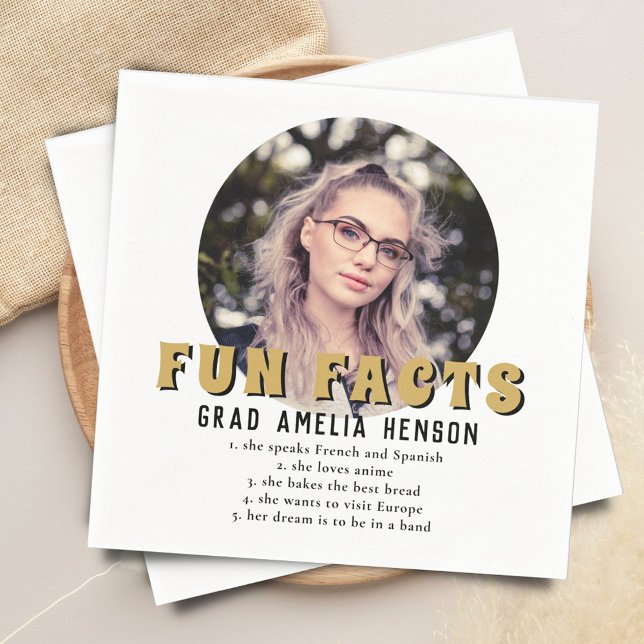 Fact Modern Graduate Foto Graduate Party Serviette (Von Creator hochgeladen)
