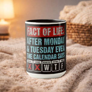 Fact of Life Kalender sagt WTF Humor Tasse