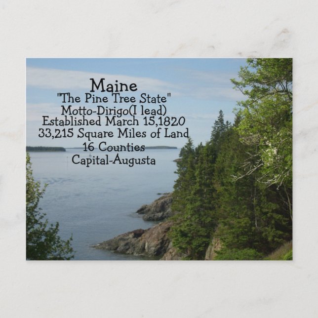 Facts of Maine Postcard Postkarte (Vorderseite)