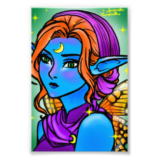 Fada azul elfa fotodruck