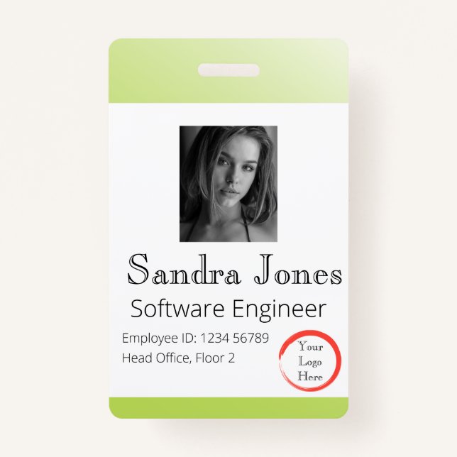 Fade Lime Green ID Card (Vertikal/Portrait) Ausweis (Vorderseite)