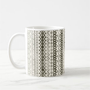 Faded Fair Isle Strick Wasserfarbe Schwarz Kaffeetasse
