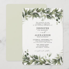 Faded Greenerenery Eucalyptus Wedding Einladung