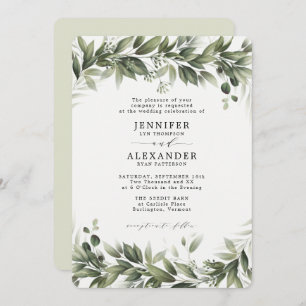 Faded Greenerenery Eucalyptus Wedding Einladung