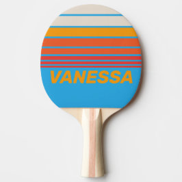 Faded Surf Blue Horizon Striping with Name Tischtennis Schläger