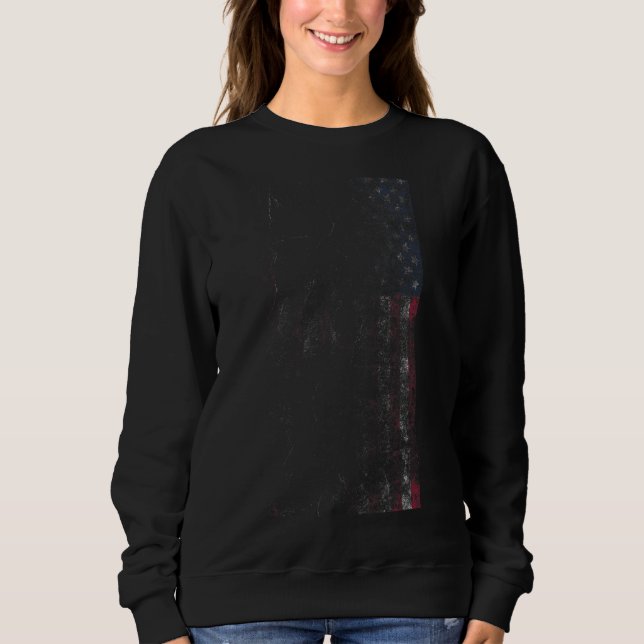 Faded US Flag Retro Vintag Sweatshirt (Vorderseite)