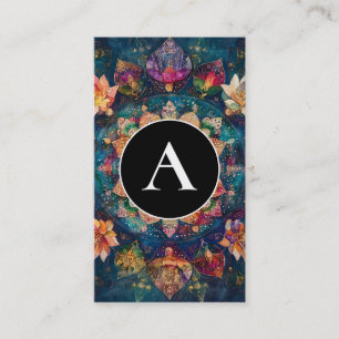 Fäden des Lichts Florales Mandala-Design Visitenkarte