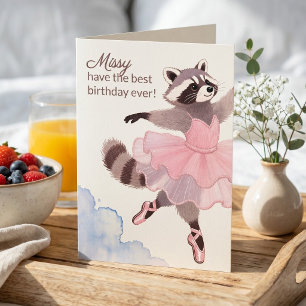Fadenbemalte Kunst   Ballerina Name Geburtstag Karte