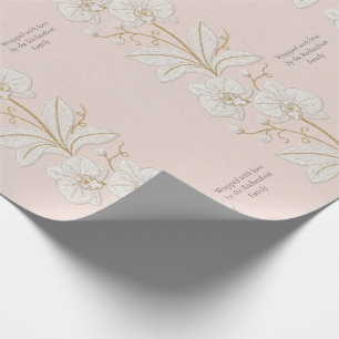 Fadenbemalte Kunst Elfenbein-Orchidee Custom Geschenkpapier