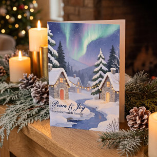 Fadenbemalte Kunst Wintertal Klassisches Weihnacht Karte