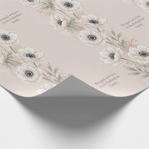 Fadengemalte Kunst Elegante Anemone nach Maß Geschenkpapier
