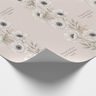 Fadengemalte Kunst | Elegante Anemone nach Maß Geschenkpapier