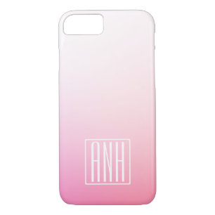 Fading Pinks Ombre Gradation & Your Initials Case-Mate iPhone Hülle