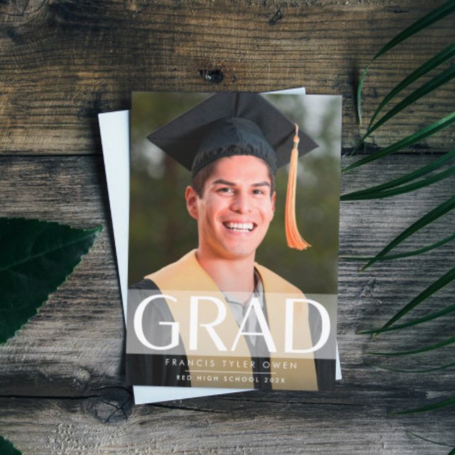 Fading Stripe GRAD High School Foto Class Ankündigung (Von Creator hochgeladen)