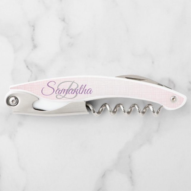 Fading Stylish Monogram Glitzer Waiter's Corkschra Kellnermesser (Vorderseite)
