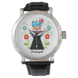 Fado Portugiesische Sänger und Schiffe Armbanduhr