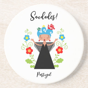 Fado-Sängerin mit portugiesischen Karawanenschiffe Getränkeuntersetzer