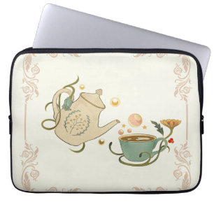 Faecore Grafik Art, Beige Teestunde Laptopschutzhülle